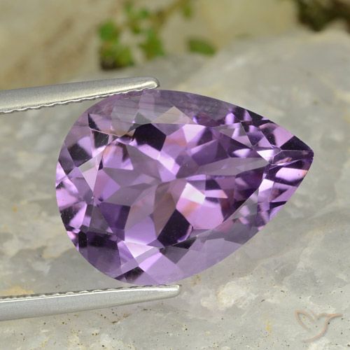7.03ct Natural Violeta médio Ametista, Formato de pêra, VVS-VS