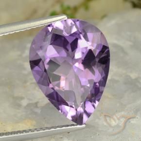 Ametista Violeta médio Natural 7.03ct, Formato de pêra, VVS-VS