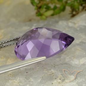 Ametista Violeta médio Natural 6.79ct, Formato de pêra, VVS-VS