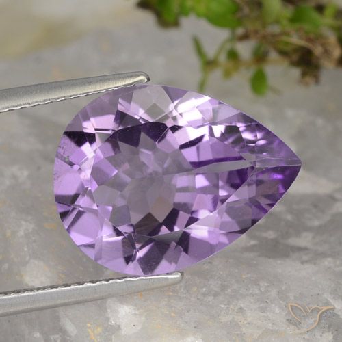 6.54ct Natural Berinjela Violeta Ametista, Formato de pêra, VVS-VS