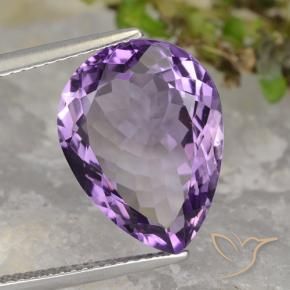 Ametista Violeta Púrpura Médio-claro Natural 7.48ct, Formato de pêra, VVS-VS