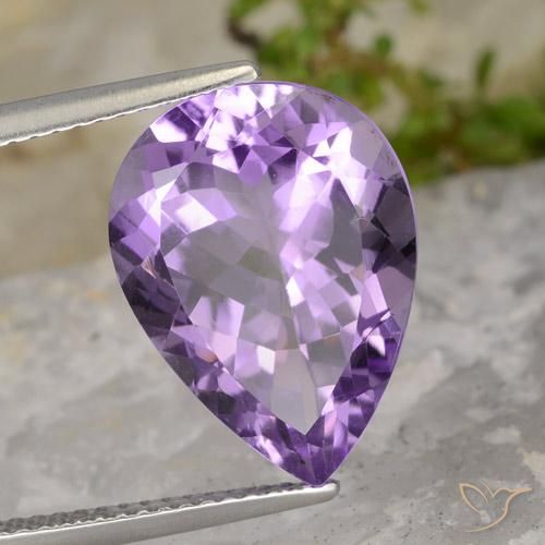 Ametista Violeta Púrpura Natural 7.09ct, Formato de pêra, VS