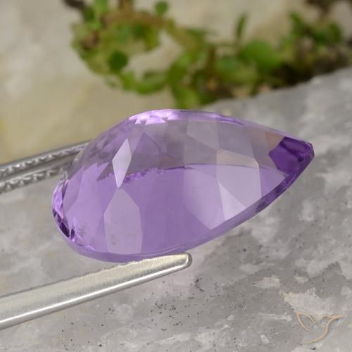 Ametista Violeta Púrpura Natural 7.09ct, Formato de pêra, VS