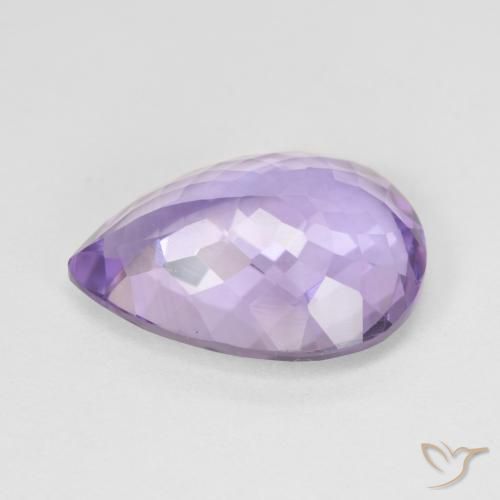 Ametista Violeta médio Natural 6.93ct, Formato de pêra, VVS-VS
