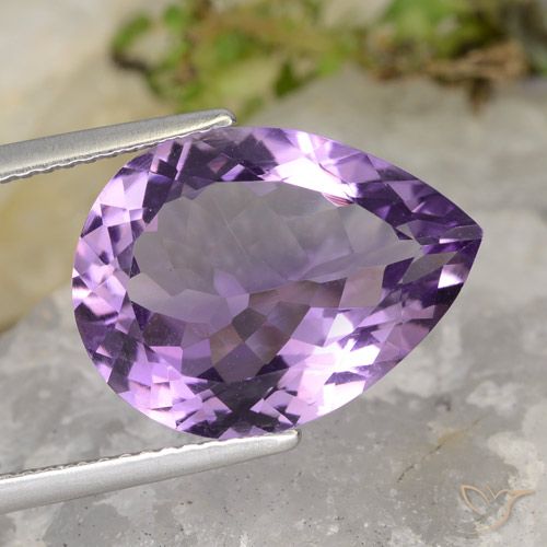 6.94ct Natural Violeta Púrpura Médio-claro Ametista, Formato de pêra, VVS-VS
