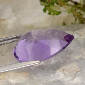 Ametista Violeta Púrpura Natural 6.77ct, Formato de pêra, VS
