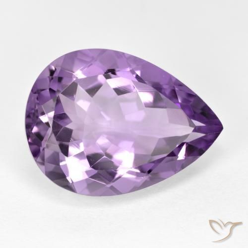 7.32ct Natural Violeta Púrpura Médio-claro Ametista, Formato de pêra, VVS-VS