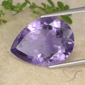 Ametista Violeta Profundo Natural 6.32ct, Formato de pêra, VS