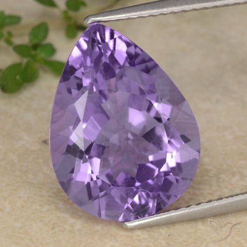 7.18ct Natural Violeta médio Ametista, Formato de pêra, VS