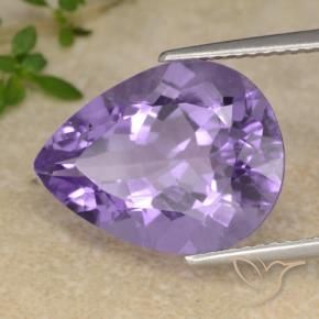 Ametista Violeta médio Natural 7.18ct, Formato de pêra, VS