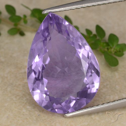 6.59ct Natural Violeta médio Ametista, Formato de pêra, VS