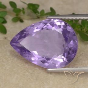 Ametista Violeta médio Natural 6.59ct, Formato de pêra, VS