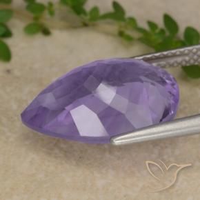 Ametista Violeta médio Natural 6.59ct, Formato de pêra, VS
