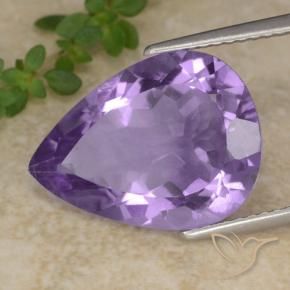 Ametista Berinjela Violeta Natural 6.51ct, Formato de pêra, VS