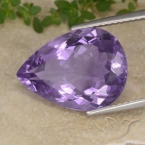Ametista Violeta médio Natural 7.00ct, Formato de pêra, VVS-VS