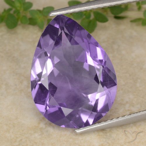 6.19ct Natural Violeta médio Ametista, Formato de pêra, VS
