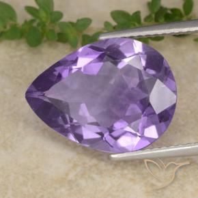 Ametista Violeta médio Natural 6.19ct, Formato de pêra, VS