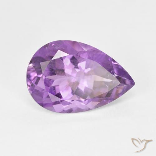 Ametista Violeta Púrpura Natural 5.06ct, Formato de pêra, VS
