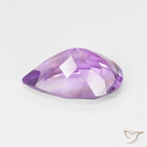 Ametista Violeta Púrpura Natural 5.06ct, Formato de pêra, VS