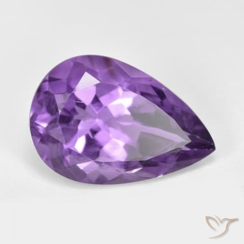 Ametista Violeta médio Natural 5.25ct, Formato de pêra, VS