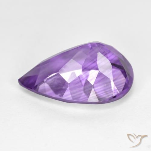 Ametista Violeta médio Natural 5.25ct, Formato de pêra, VS