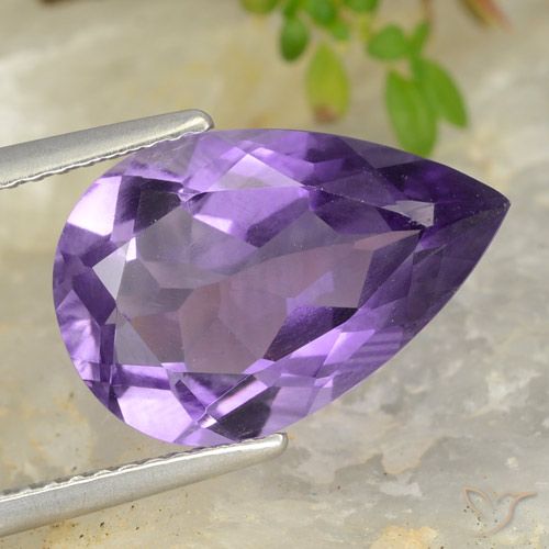 4.66ct Natural Violeta médio Ametista, Formato de pêra, VS