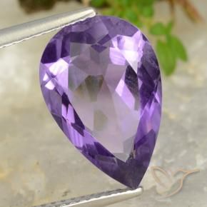 Ametista Violeta médio Natural 4.66ct, Formato de pêra, VS