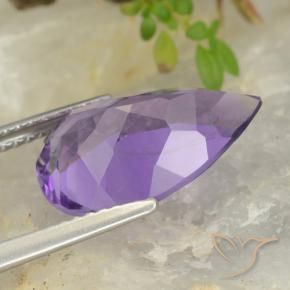 Ametista Violeta médio Natural 4.66ct, Formato de pêra, VS