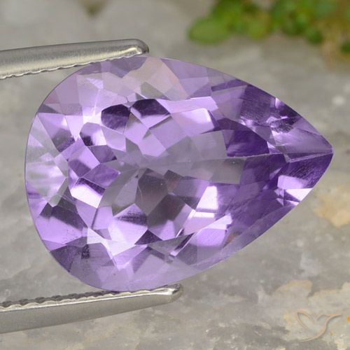 6.43ct Natural Violeta médio Ametista, Formato de pêra, VVS-VS