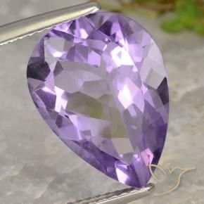 Ametista Violeta médio Natural 6.43ct, Formato de pêra, VVS-VS