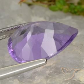 Ametista Violeta médio Natural 6.43ct, Formato de pêra, VVS-VS