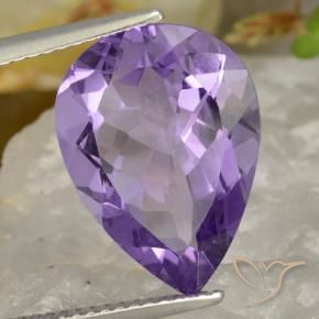 Ametista Violeta Púrpura Médio-claro Natural 6.32ct, Formato de pêra, VVS-VS