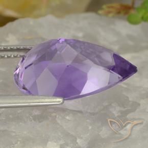 Ametista Violeta Púrpura Médio-claro Natural 6.32ct, Formato de pêra, VVS-VS