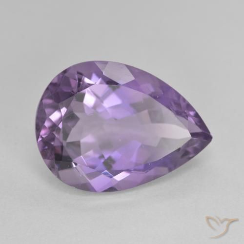 Ametista Violeta Púrpura Natural 7.22ct, Formato de pêra, VVS-VS
