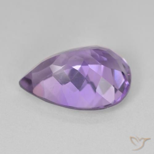 Ametista Violeta Púrpura Natural 7.22ct, Formato de pêra, VVS-VS
