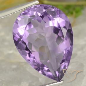 Ametista Violeta médio Natural 7.05ct, Formato de pêra, VVS-VS