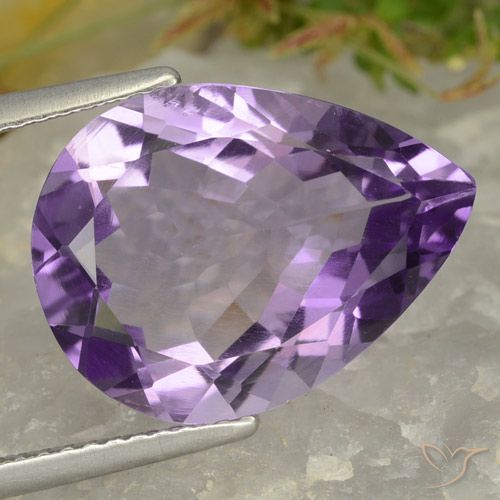 6.71ct Natural Violeta Púrpura Ametista, Formato de pêra, VVS-VS
