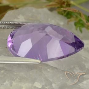 Ametista Violeta Púrpura Natural 6.71ct, Formato de pêra, VVS-VS