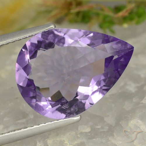 5.86ct Natural Violeta Púrpura Ametista, Formato de pêra, VVS-VS
