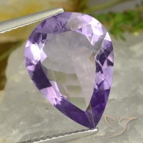 Ametista Violeta Púrpura Natural 5.86ct, Formato de pêra, VVS-VS