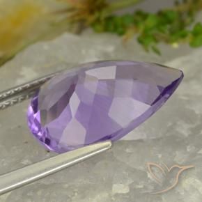 Ametista Violeta Púrpura Natural 5.86ct, Formato de pêra, VVS-VS