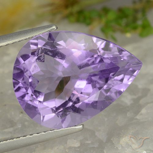 7.68ct Natural Violeta claro Ametista, Formato de pêra, VVS-VS