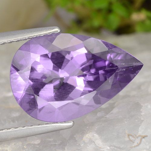4.57ct Natural Violeta rosado Ametista, Formato de pêra, VS
