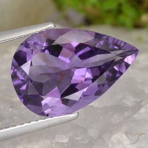 4.52ct Natural Violeta médio Ametista, Formato de pêra, VVS-VS