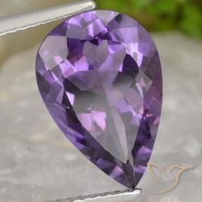 Ametista Violeta médio Natural 4.52ct, Formato de pêra, VVS-VS