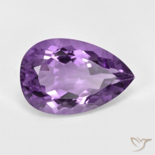 Ametista Violeta médio Natural 5.43ct, Formato de pêra, VS