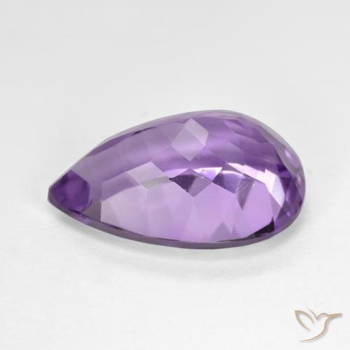 Ametista Violeta médio Natural 5.43ct, Formato de pêra, VS