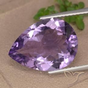 Ametista Violeta médio Natural 6.64ct, Formato de pêra, VVS-VS