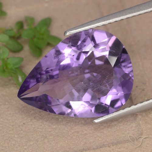 5.97ct Natural Violeta Púrpura Ametista, Formato de pêra, VVS-VS