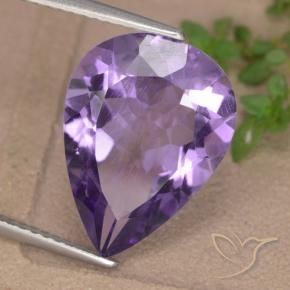 Ametista Violeta Púrpura Natural 5.97ct, Formato de pêra, VVS-VS